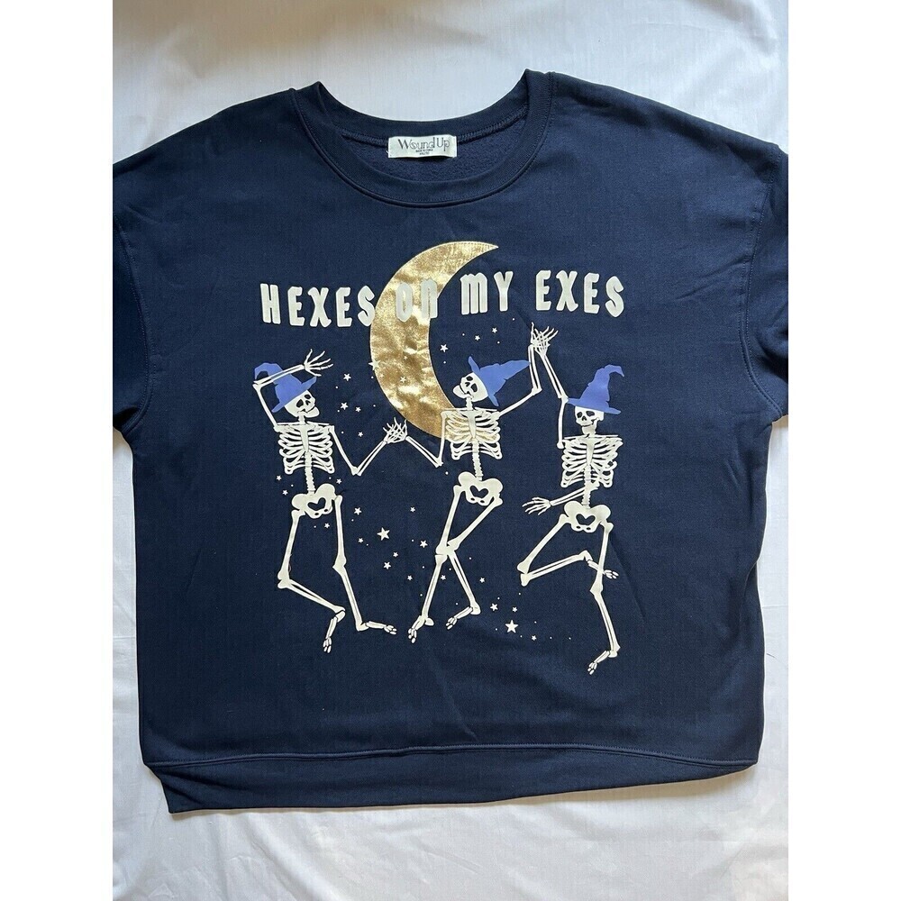 New Women's Junior Size XXL (19) "Hexes On My Exes" Sweatshirt By Wound Up - Picture 2 of 5